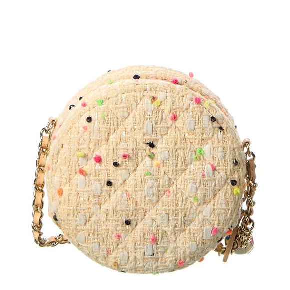 Chanel Yellow Quilted Tweed Beach Ball Round Crossbody (Authentic Pre-Owned) - Picture 2 of 5